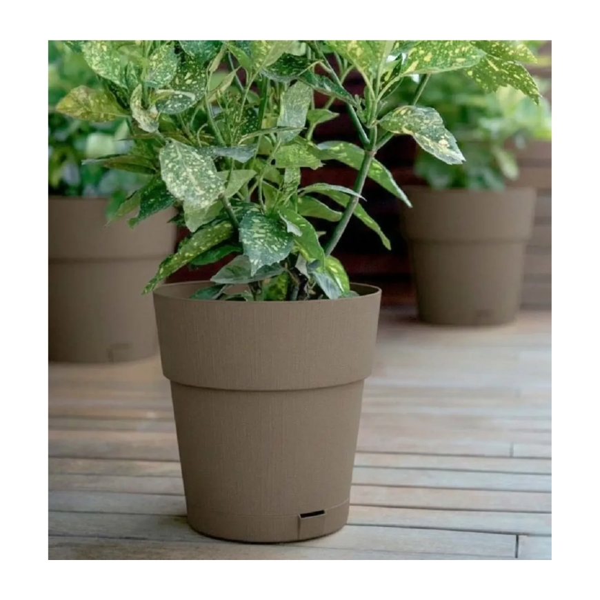 Gėlių vazonas su padėklu Ethica Ø30x29cm rudas – 2