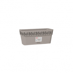 Gėlių dėžutė su padėklu Gaia 30x13x12cm šviesiai pilka