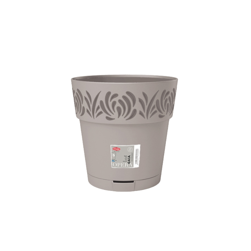 Lillepott alusega Gaia Ø25x25cm helehall