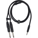 Fuj:tech 3,5 mm TRS uz 2 x 6,3 mm TS uz audio kabelis, 2 m, melns Fuj:tech 3,5 mm TRS uz 2 x 6,3 mm TS uz audio kabelis, 2 m, melns