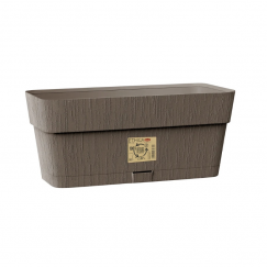 Flower box with tray Ethica 30x13x12cm brown