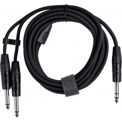 Fuj:tech 6,3 mm TRS uros – 2 x 6,3 mm TS uros Y-adapterikaapeli, 3 m