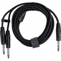 Fuj:tech 6.3 mm TRS male – 2 x 6.3 mm TS male Y-adapter cable, 3 m Fuj:tech 6.3 mm TRS male – 2 x 6.3 mm TS male Y-adapter cable, 3 m