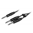 Fuj:tech 6.3 mm TRS male – 2 x 6.3 mm TS male Y-adapter cable, 3 m Fuj:tech 6.3 mm TRS male – 2 x 6.3 mm TS male Y-adapter cable, 3 m