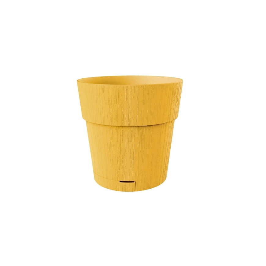 Flower pot with tray Ethica Ø15x15cm mustard yellow