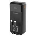 K15MAX 30000mAh PD 22.5W Powerbank sisäänrakennetuilla kaapeleilla musta K15MAX 30000mAh PD 22.5W Powerbank sisäänrakennetuilla kaapeleilla musta