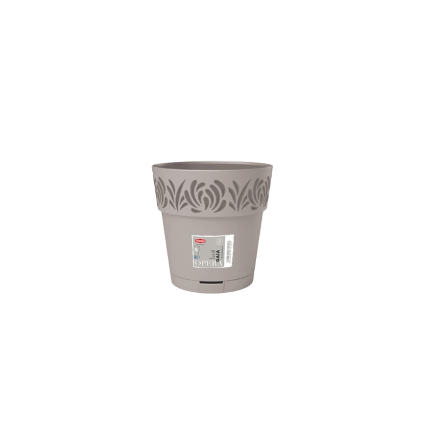 Flower pot with tray Gaia Ø15x15cm light gray
