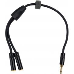 Fuj:tech 3,5 mm TRS uros – 2 x 3,5 mm TRS naaras Y-jakaja, 20 cm