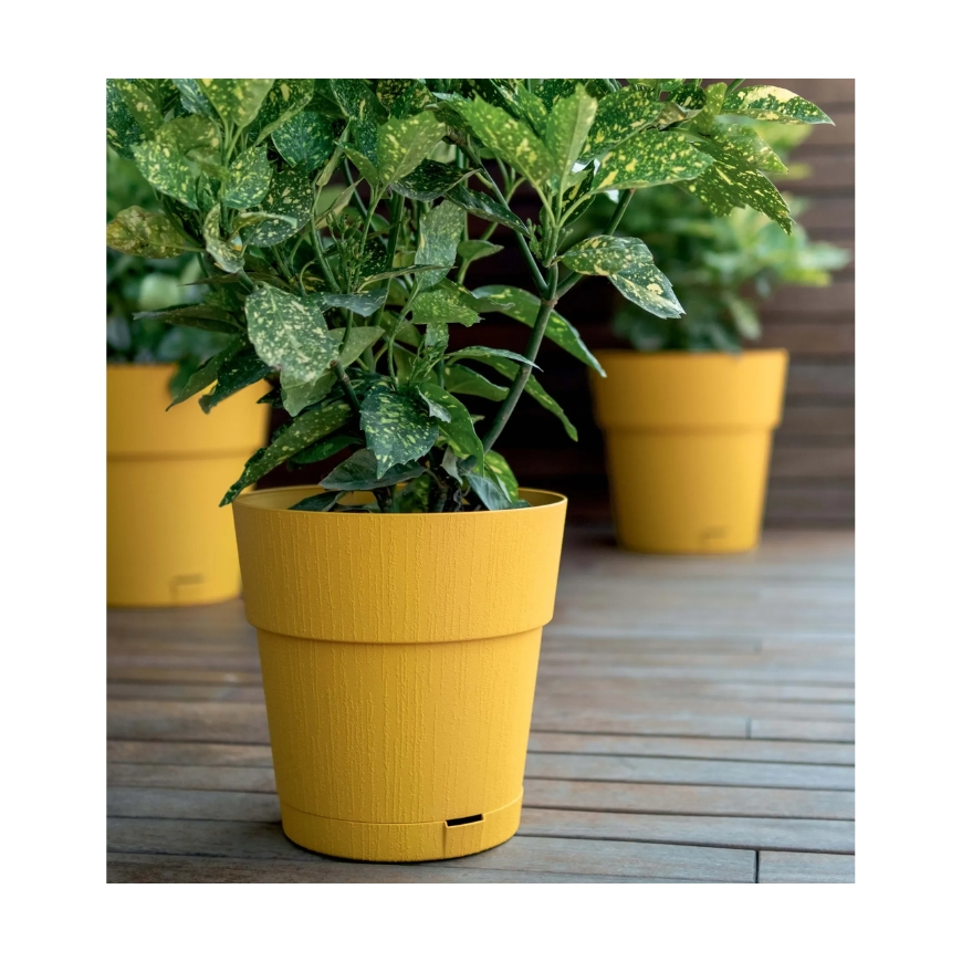 Lillepott alusega Ethica Ø25x25cm sinepikollane – 2