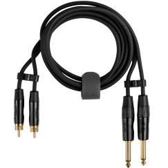 Fuj:tech 2 x 6.3 mm male – 2 x RCA male audio cable, 1.5 m, black