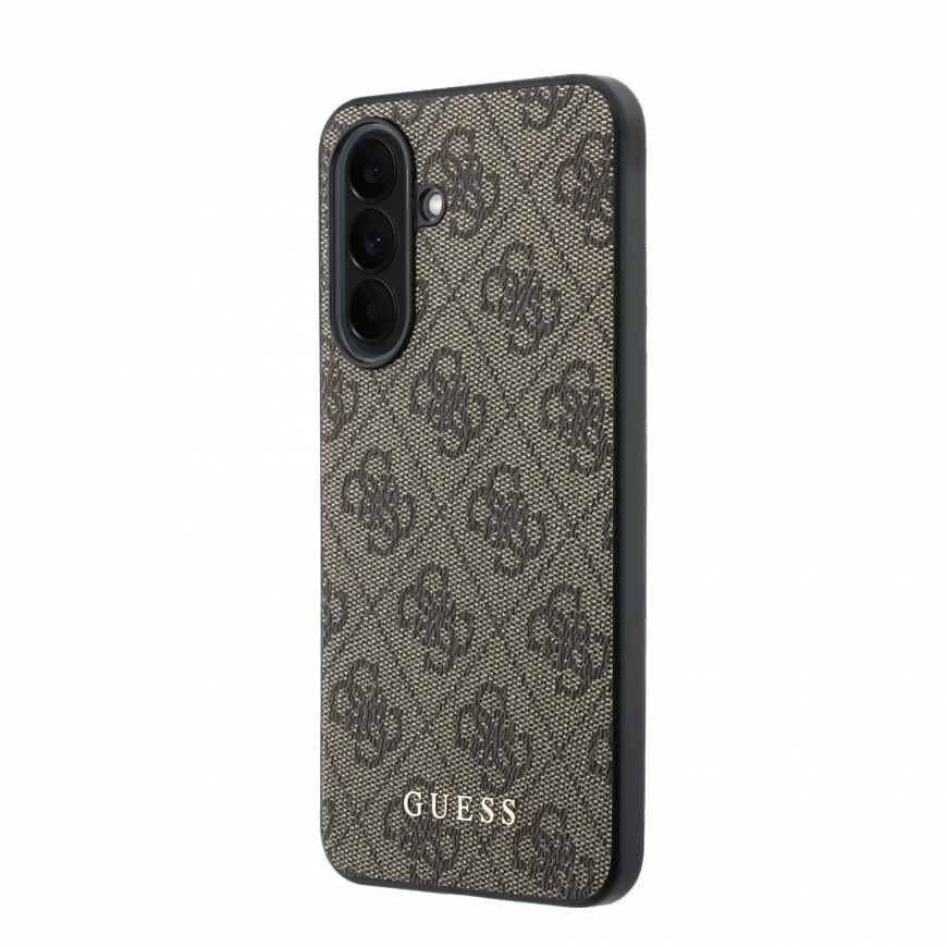 Guess PU 4G Metal Classic Logo Case for Samsung Galaxy A37 Brown