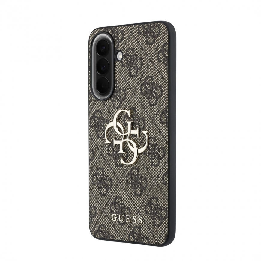 Guess PU 4G Metal Logo Case for Samsung Galaxy A57 Brown