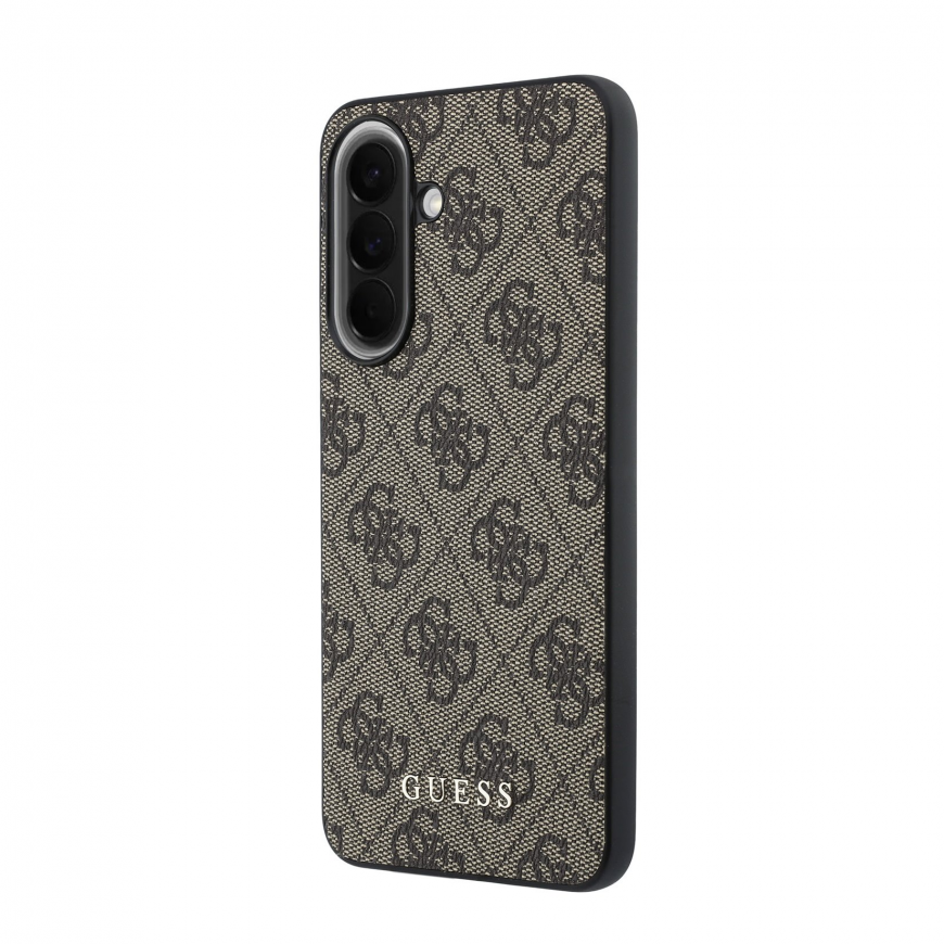 Guess PU 4G Metal Classic Logo Case for Samsung Galaxy A57 Brown