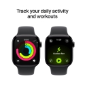 Apple Watch Series 11 (GPS) 42 mm peilimusta alumiinikuori ja musta urheiluranneke, M/L Apple Watch Series 11 (GPS) 42 mm peilimusta alumiinikuori ja musta urheiluranneke, M/L