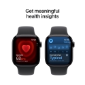 Apple Watch Series 11 (GPS) 42 mm peilimusta alumiinikuori ja musta urheiluranneke, M/L Apple Watch Series 11 (GPS) 42 mm peilimusta alumiinikuori ja musta urheiluranneke, M/L