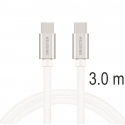 Swissten Textile Universal Quick Charge 3.1 USB-C / USB-C Data and Charging Cable 3m silver Swissten Textile Universal Quick Charge 3.1 USB-C / USB-C Data and Charging Cable 3m silver