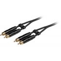 Fuj:tech 2 x RCA uros – 2 x RCA audiokaapeli, 2 m, musta Fuj:tech 2 x RCA uros – 2 x RCA audiokaapeli, 2 m, musta