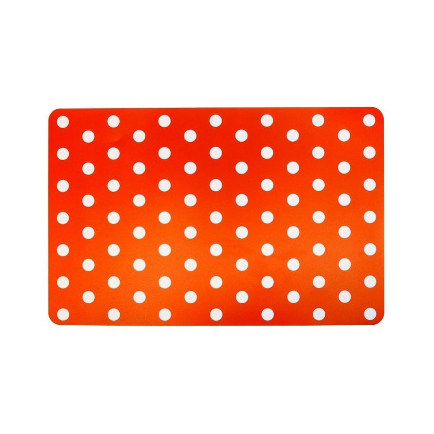 Placemat 43.5 x 28 cm red with white dots