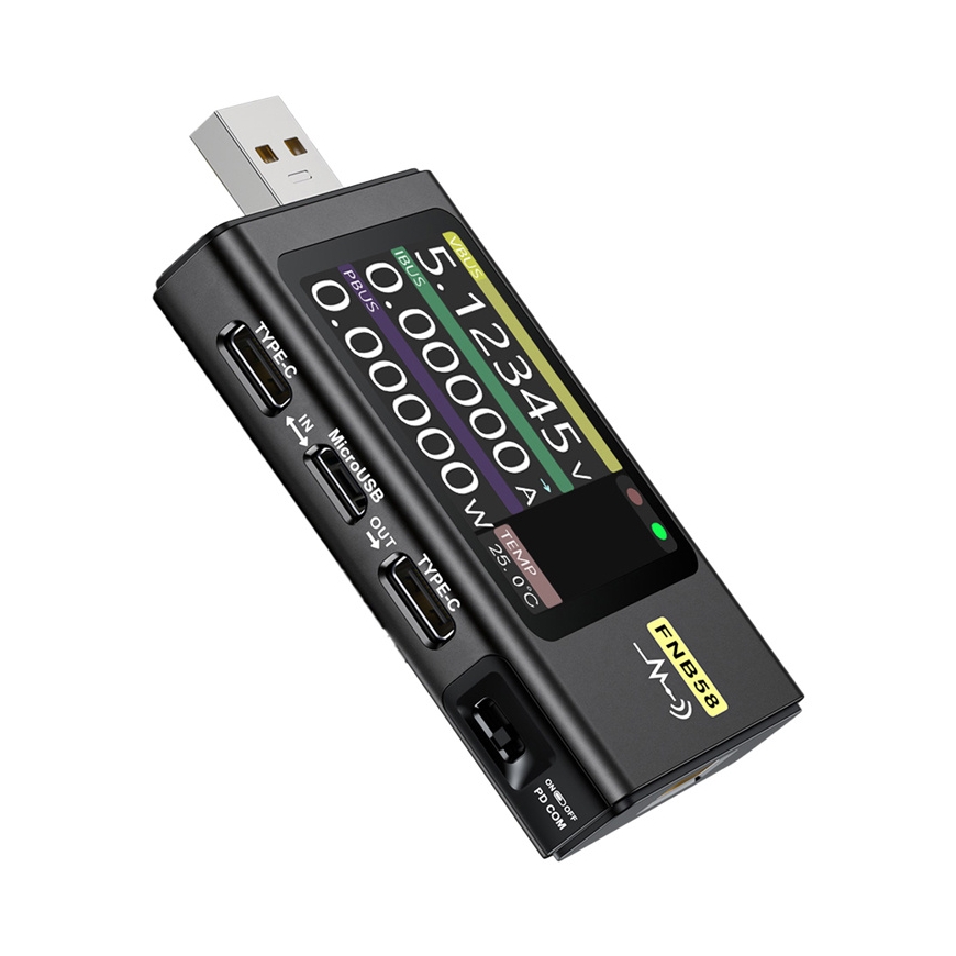 FNIRSI FNB58 USB Port Tester, Black
