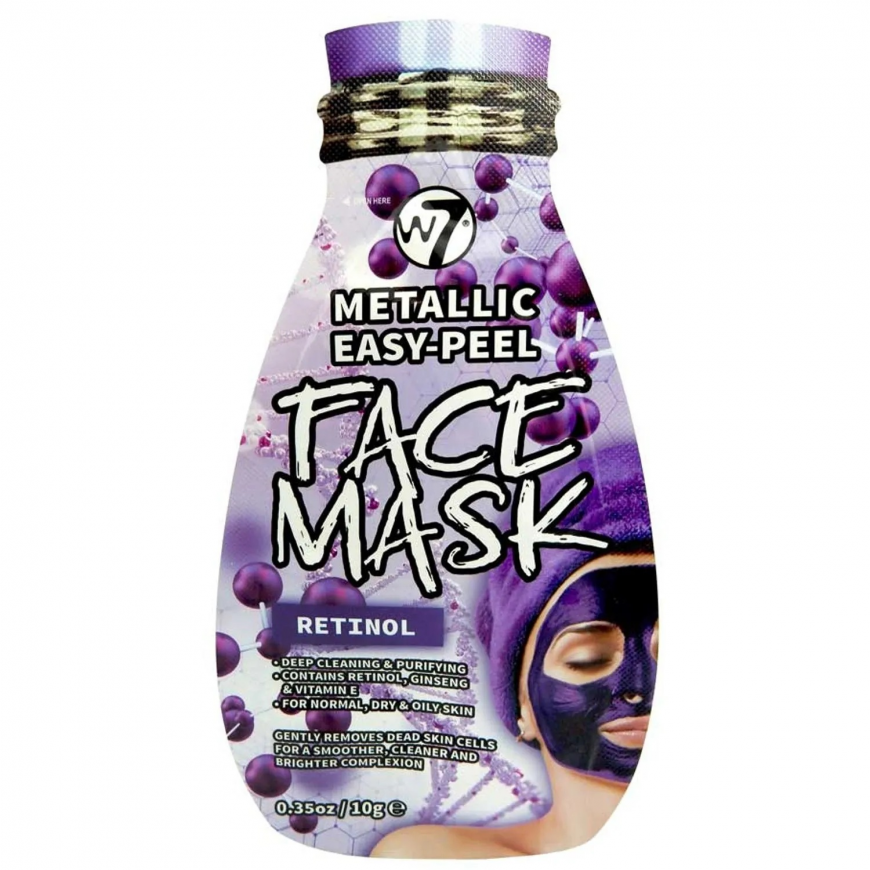 W7, Metallic Easy-Peel Retinol, Peel-Off Mask, Face, 10 g