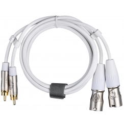 Fuj:tech 2 x RCA uros – 2 x XLR uros audiokaapeli, 1,5 m, valkoinen