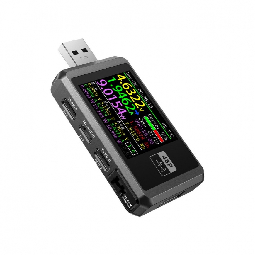 FNIRSI FNB48P USB porta testeris melns