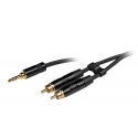 Fuj:tech 3,5 mm TRS uros – 2 x RCA uros adapterikaapeli, 5 m, musta Fuj:tech 3,5 mm TRS uros – 2 x RCA uros adapterikaapeli, 5 m, musta
