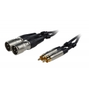 Fuj:tech 2 x RCA uros – 2 x XLR uros audiokaapeli, 3 m, musta Fuj:tech 2 x RCA uros – 2 x XLR uros audiokaapeli, 3 m, musta