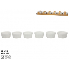 Baking Forms x6 80 ml 7x7x4 cm White, KITCHEN&GO