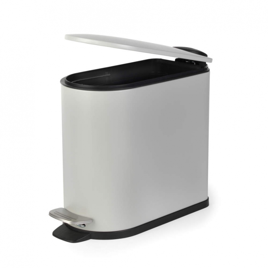 Beldray LA036690GRYPEU7 Slimline D-Shaped Pedal Bin - Grey 5-Litre