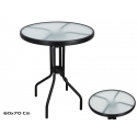 Galds ar stikla virsmu 60x60x70 cm, GARDEN ENJOY