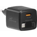 Swissten SlideCHARGE Tīkla Lādētājs GaN 30W USB-A 18W Ar ievelkamu USB-C vadu 0.75m melns Swissten SlideCHARGE Tīkla Lādētājs GaN 30W USB-A 18W Ar ievelkamu USB-C vadu 0.75m melns