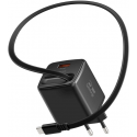 Swissten SlideCHARGE Power Charger GaN 30W USB-A 18W With retractable USB-C cable 0.75m black Swissten SlideCHARGE Power Charger GaN 30W USB-A 18W With retractable USB-C cable 0.75m black