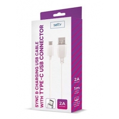 Universal USB Type-C Cable 1m 2A White