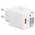 Swissten SlideCHARGE Power Charger GaN 30W USB-A 18W With retractable USB-C cable 0.75m white Swissten SlideCHARGE Power Charger GaN 30W USB-A 18W With retractable USB-C cable 0.75m white