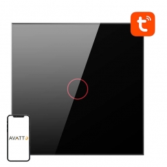 Išmanusis šviesos jungiklis WiFi Avatto TS02-EU-B1 1 būdas TUYA (juodas)