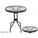 Galds ar stikla virsmu 5 mm 60x70 cm, GARDEN ENJOY Galds ar stikla virsmu 5 mm 60x70 cm, GARDEN ENJOY