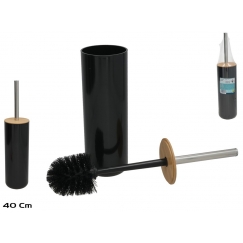 Toilet Brush Holder, Black, 9.00 x 9.00 x 40.00, BATH&GO