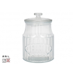 Vintage klaaspurk, 2.5 l, 15.50 x 15.50 x 23.00, KITCHEN&GO
