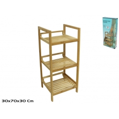 Bamboo Shelving Unit, 3 Levels, 30.00 x 30.00 x 70.00, BATH&GO