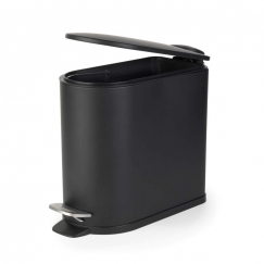 Beldray LA036690BLKPEU7 Slimline D-Shaped Pedal Bin 5-Litre, White