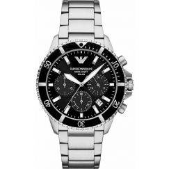 Emporio Armani World Explorer Solar Chronograph AR11739 Silver Black 43mm