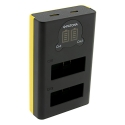 Divkāršs GoPro Hero 13 USB-C lādētājs ar LCD Divkāršs GoPro Hero 13 USB-C lādētājs ar LCD