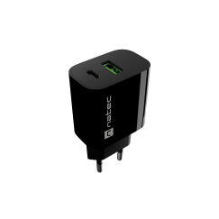Natec Ribera USB Charger 1X USB-A + 1X USB-C 20W