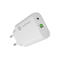 Natec Ribera USB Charger 1X USB-A + 1X USB-C 20W
