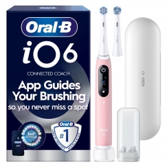 Oral-B iO6 sähköhammasharja, vaaleanpunainen + matkakotelo
