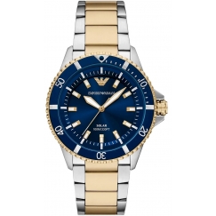 Emporio Armani World Explorer Solar Chronograph AR11738 Silver Blue 42mm