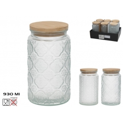 Klaaspurk bambuskaanega, 930 ml, 10.00 x 10.00 x 18.00, KITCHEN&