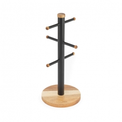 Salter BW1356611EU7 Toronto Mug Tree, Wood/Black