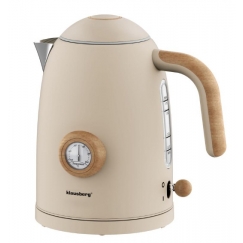 Electric kettle with thermometer, beige, retro, 2200W, 1.7 l, KB